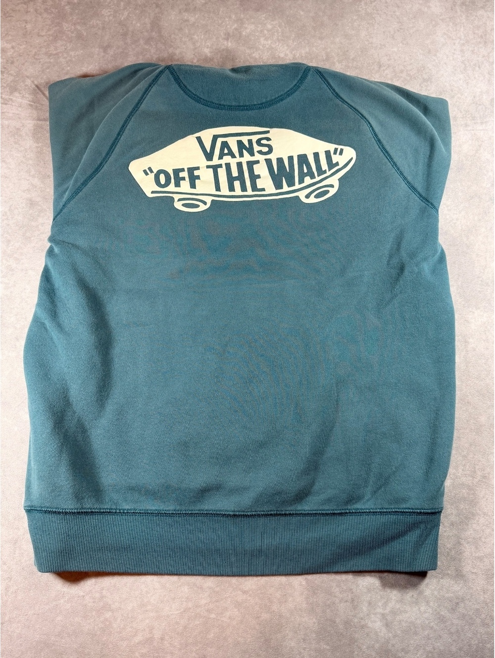 Vans Men's Large Teal Pullover Hoodie with 'Off The Wall' Print - Picture 6 of 6